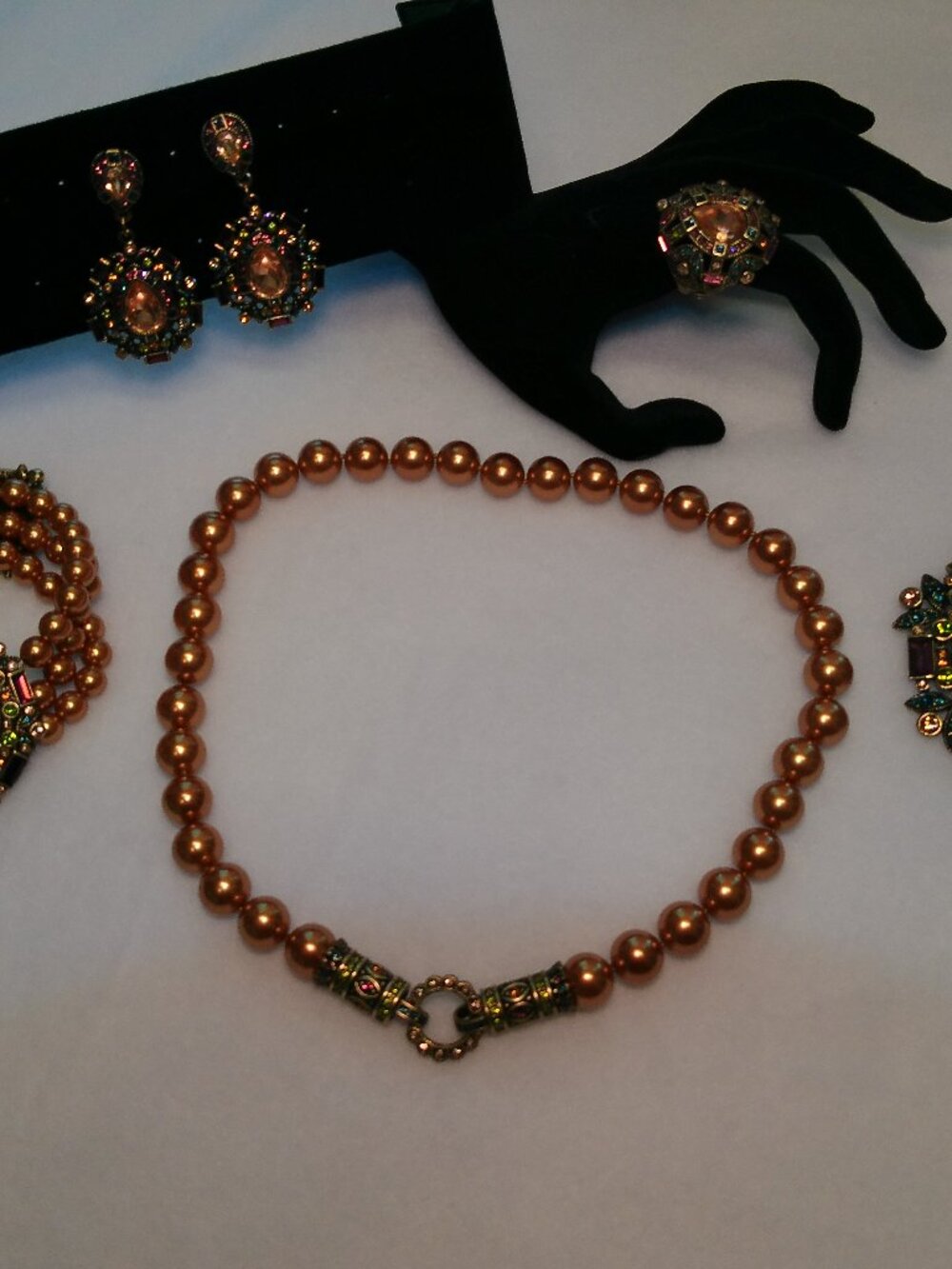 Heidi Daus "Dazzling Decade" Set Necklace Earring Ring Bracelet Brooch